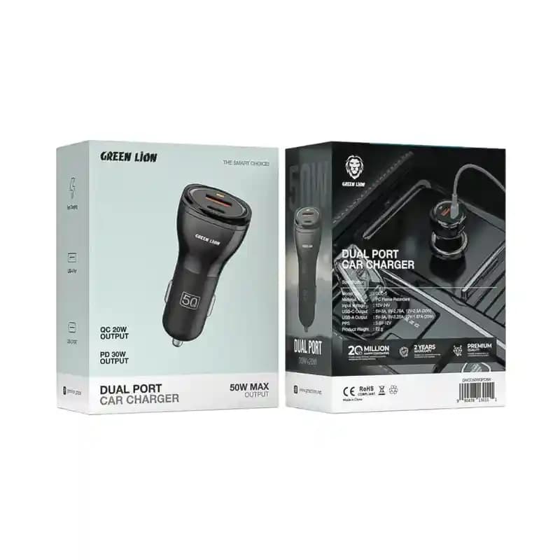 شارژر فندکی گرین لاین dual port 50W — تصویر ۳