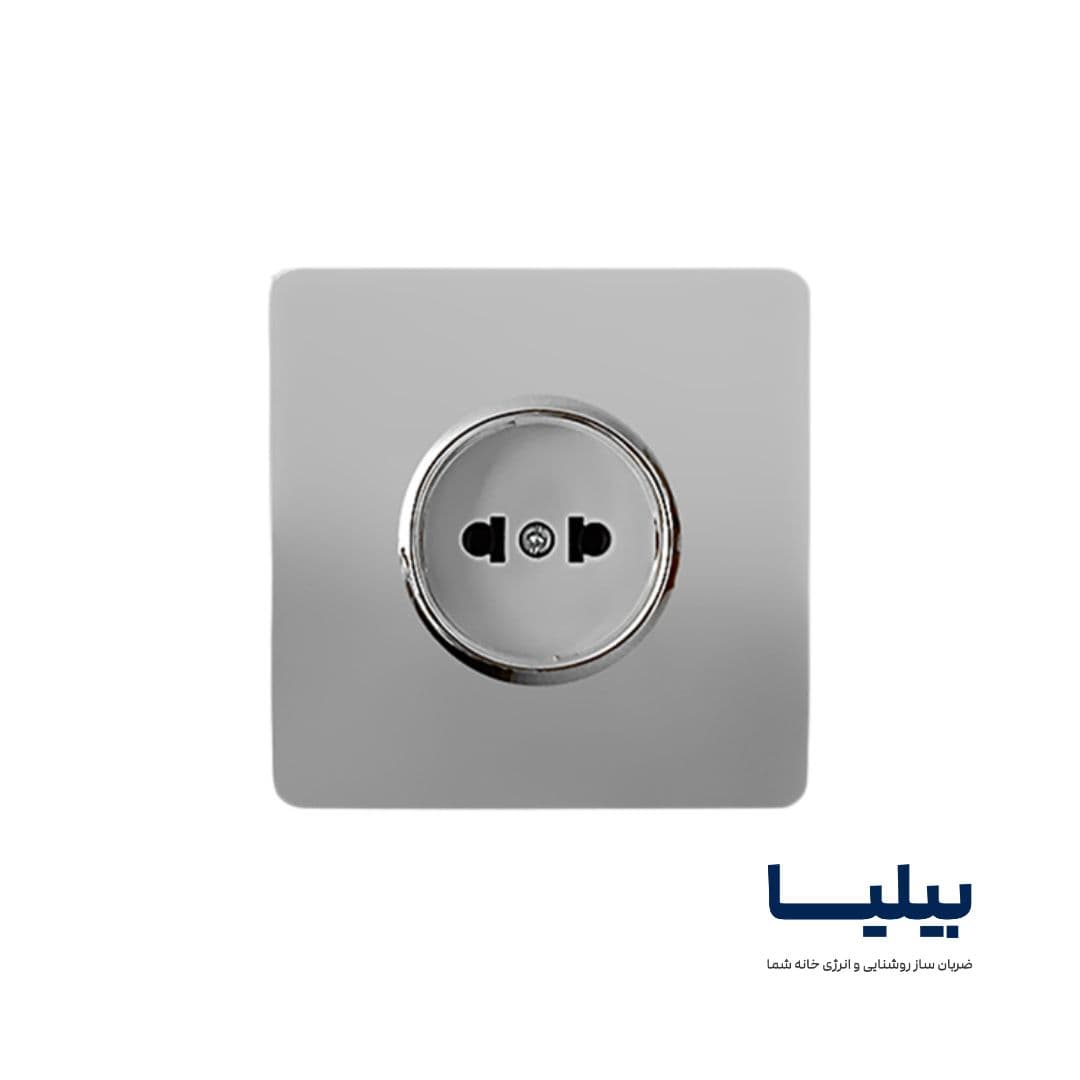 پریز برق ساده مدل کریستال نقره ای برند آسیا الکتریک