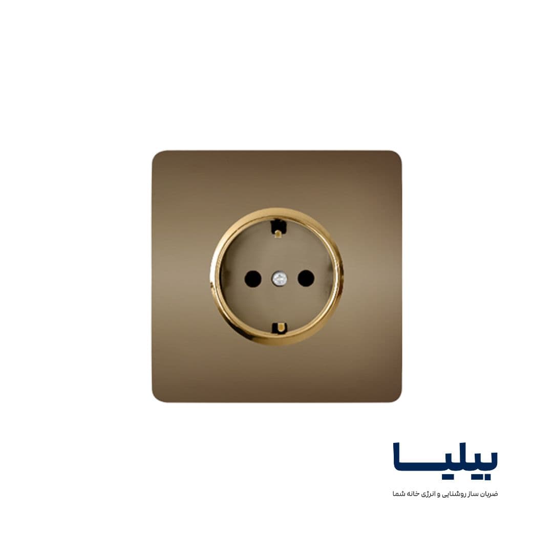 پریز برق ارت دار مدل کریستال بژ برند آسیا الکتریک