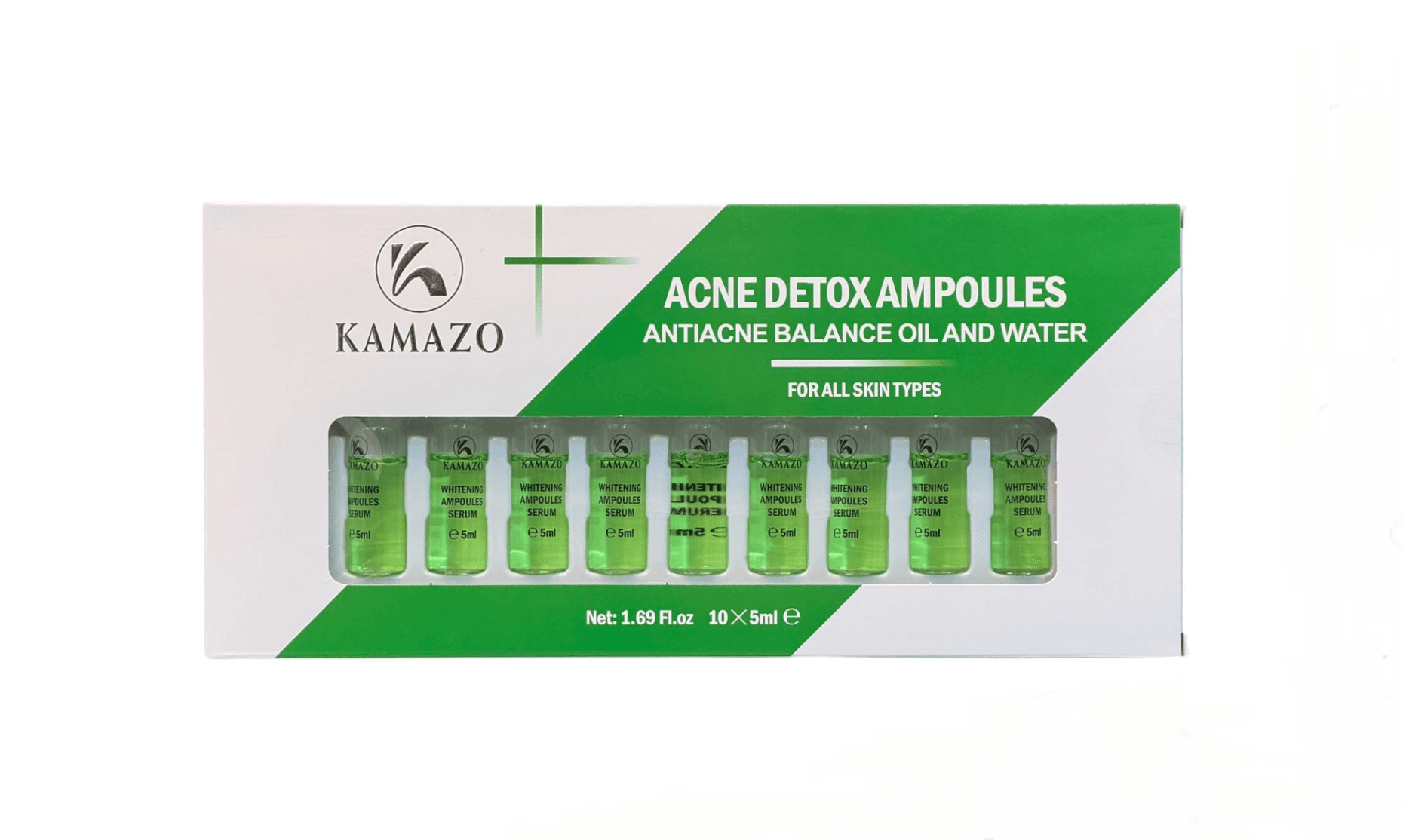 پک ۱۰ عددی ویال ضد جوش آکنه دیتاکس کامازو KAMAZO مدل Detox Acne حجم هر ویال ۵ میل — تصویر ۲