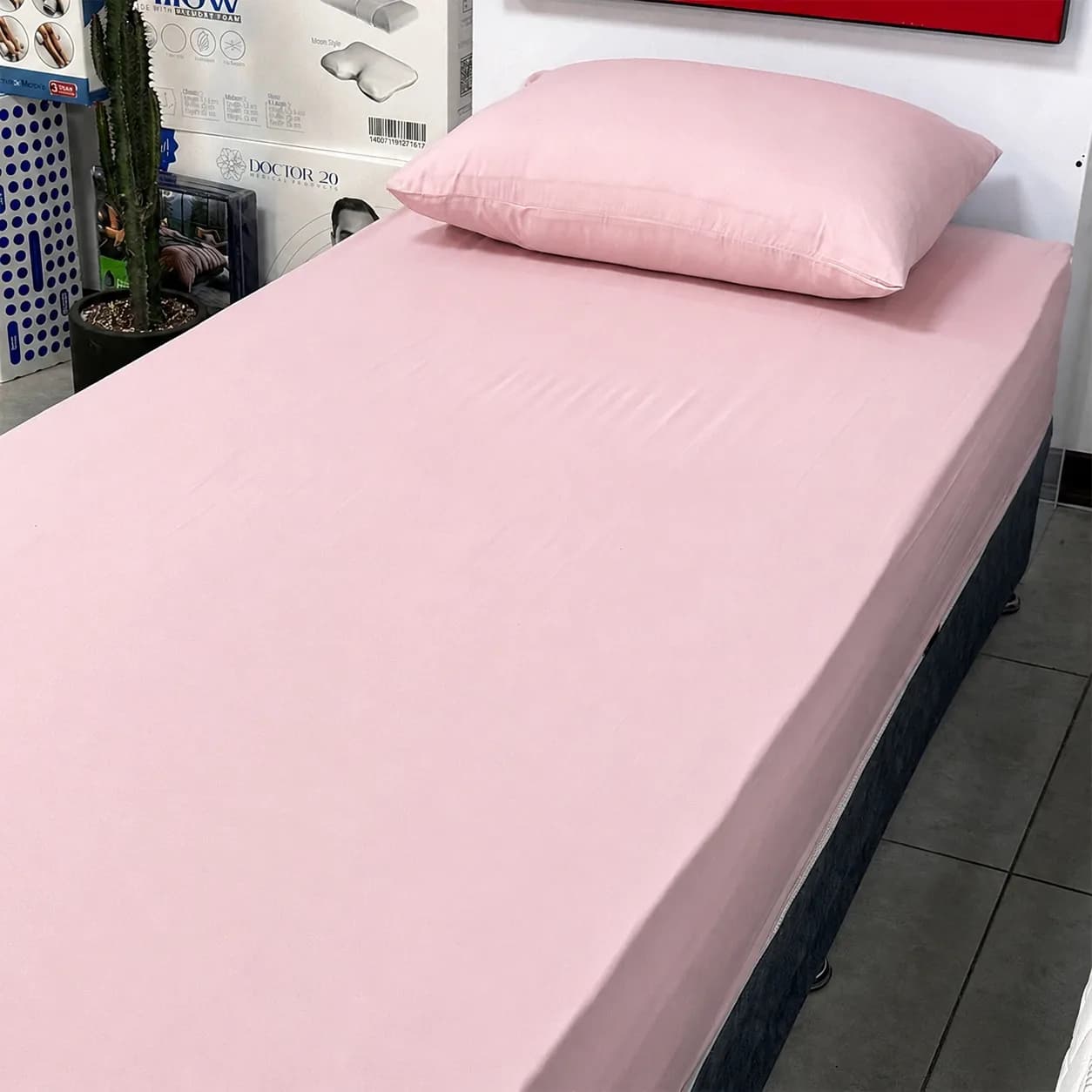 ملحفه نیم ست یک نفره رنگ صورتی (ملحفه کش دار+ 1 روبالشتی) Elay home — تصویر ۱۰