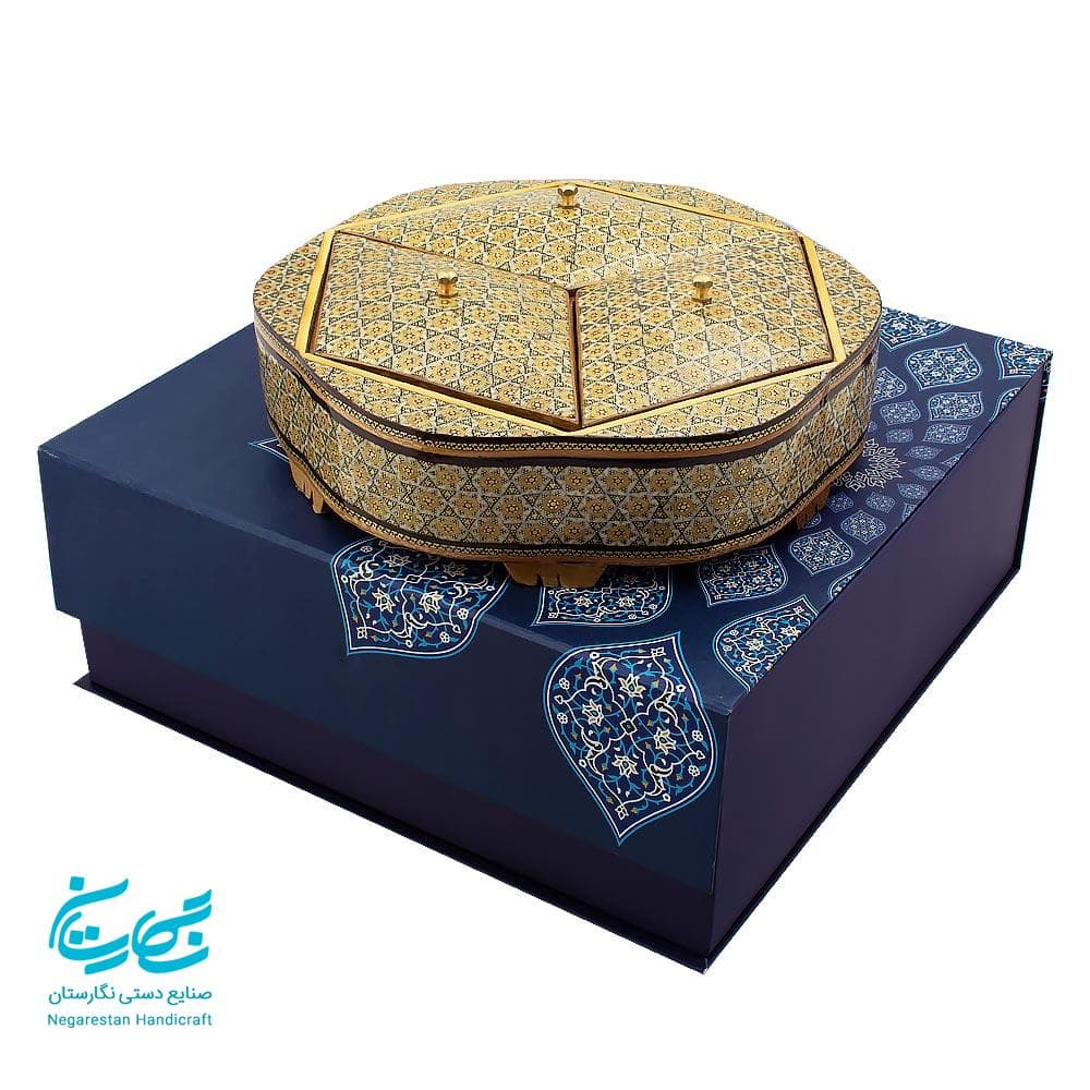 شکلات خوری خاتم کاری سه درب با جعبه هاردباکس