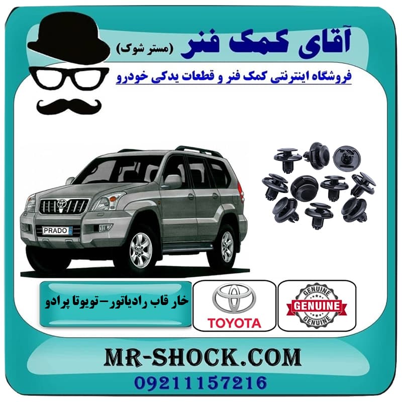 خار قاب بالای رادیاتور تویوتا پرادو 2005-2009 بسته 10 عددی