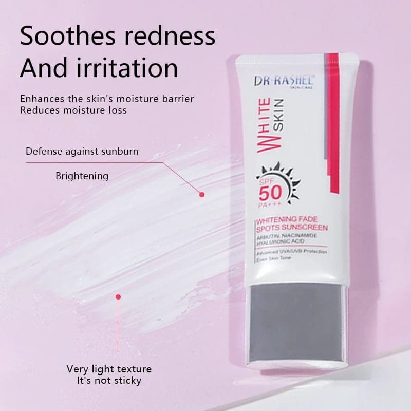 ضدآفتاب سفید کننده و ضدلک دکتر راشل SPF50 حجم50گرم DR.RASHEL White Skin Whitening Fade Spots Sunscreen — تصویر ۸
