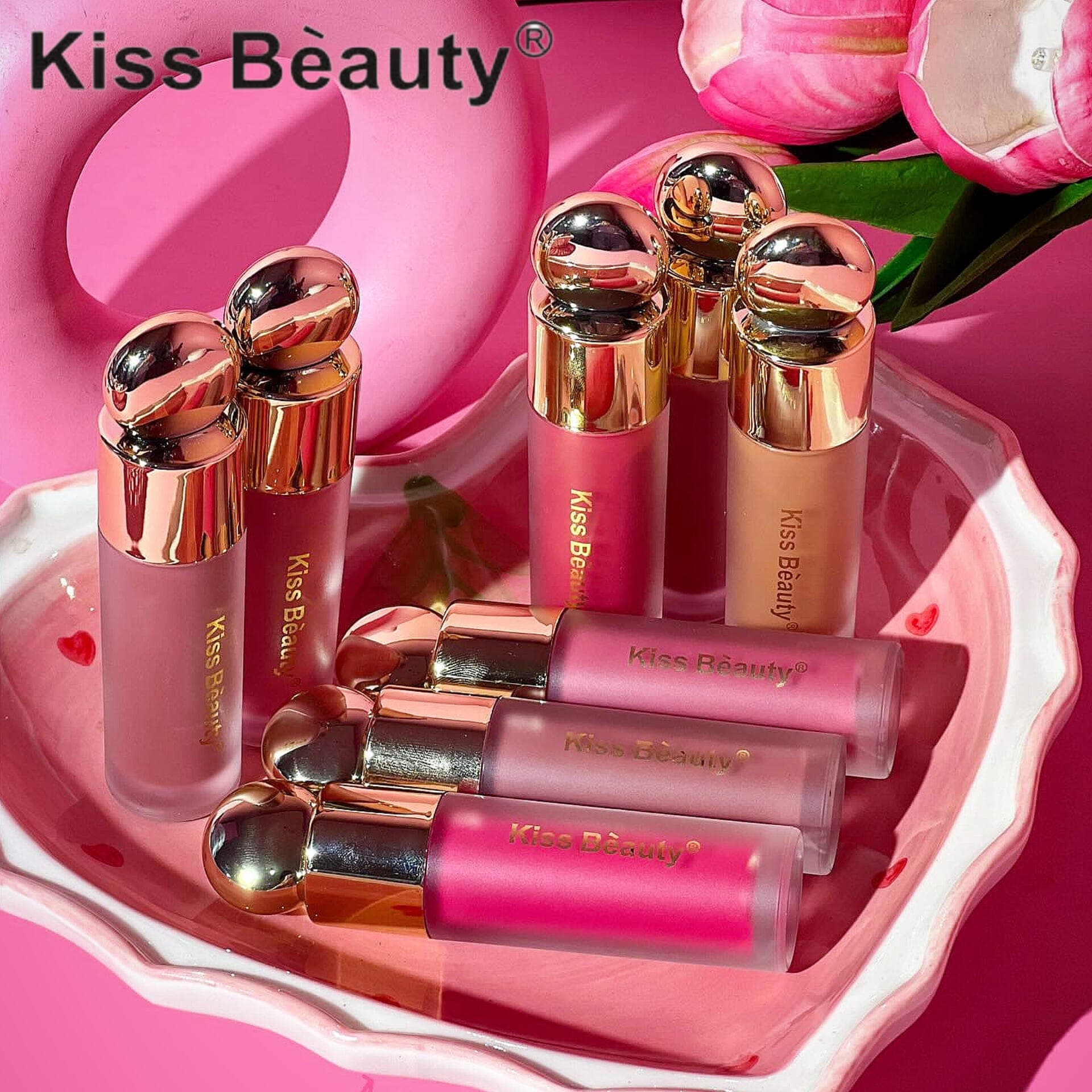 رژگونه مایع مخملی کیس بیوتی اورجینال 7میل Kissbeauty Velvet Liquid Blush