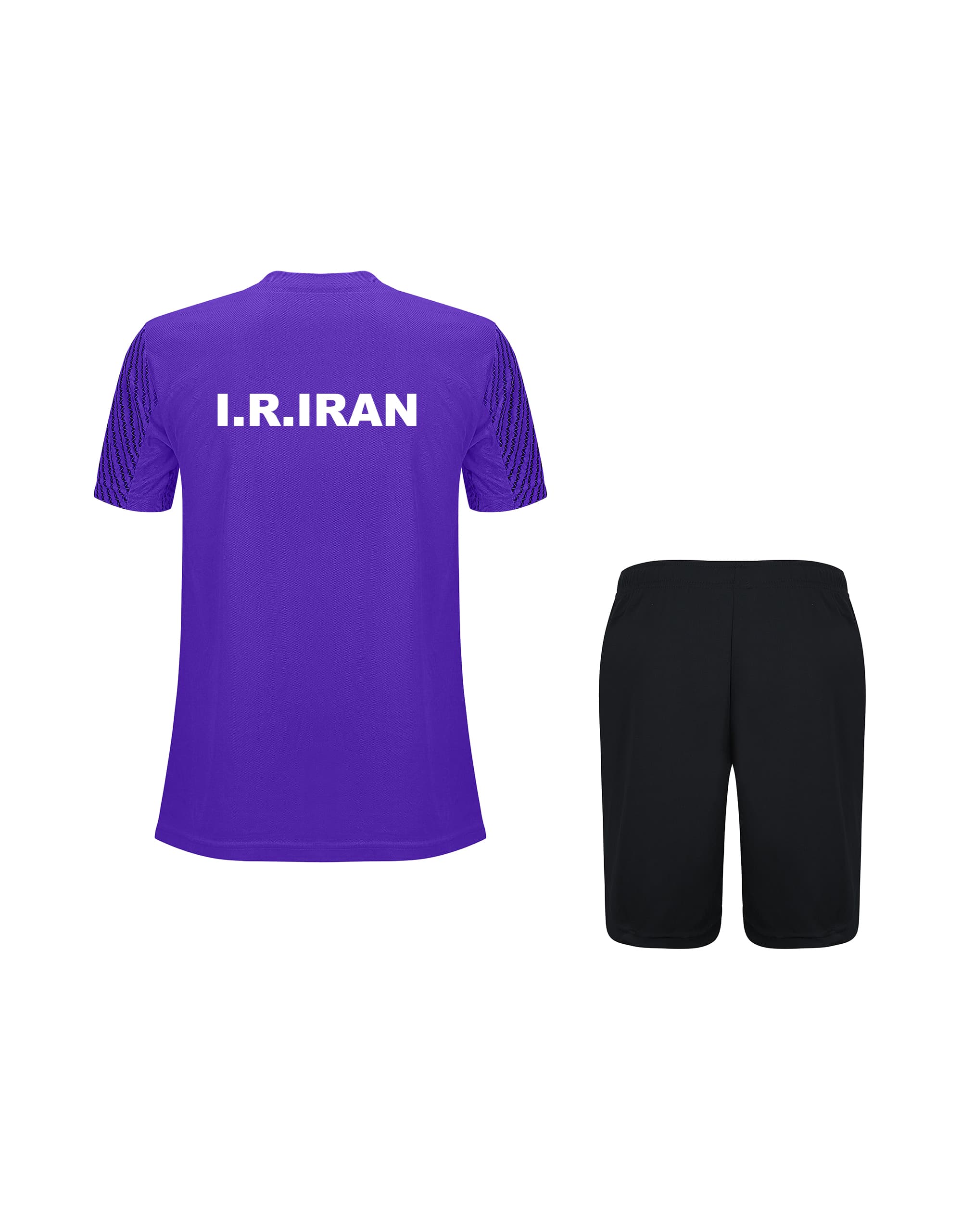 ست تیشرت و شورت کشتی رنگ بنفش | طرح اتحادیه جهانی کشتی (UWW) tsh22b6 — تصویر ۵