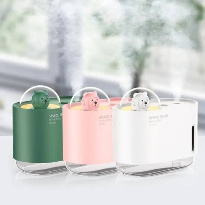 دستگاه بخور سرد و چراغ خواب خرس فضانورد اصل 300میل H₂O Humidifier Bear Air