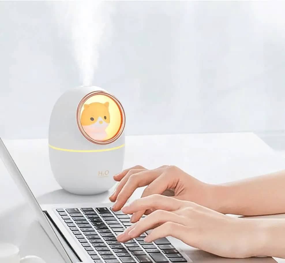 دستگاه بخور سرد و چراغ خواب گربه فضانورد اصل 240میل H₂O Humidifier Cat Air — تصویر ۸