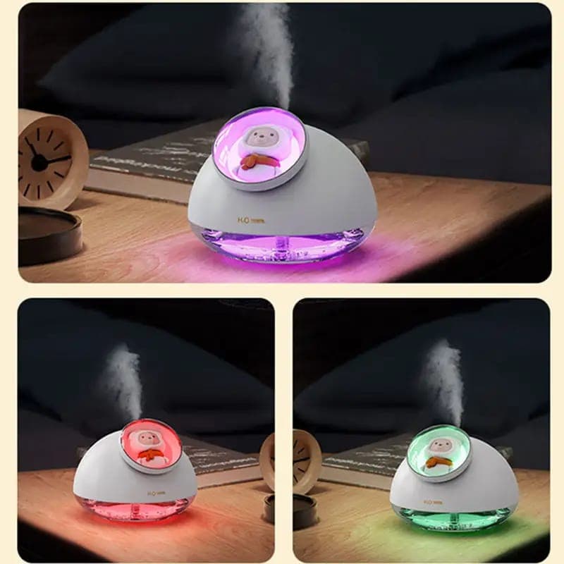 دستگاه بخور سرد و چراغ خواب مدل سفینه و عروسک خرسی اصل 160میل H₂O Humidifier