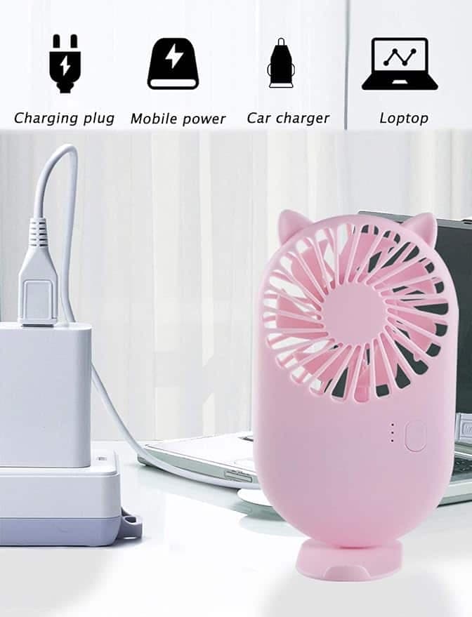 پنکه شارژی چراغ دار مدل گربه ( مینی فن ) 2حالته اصل Mini Fan — تصویر ۸