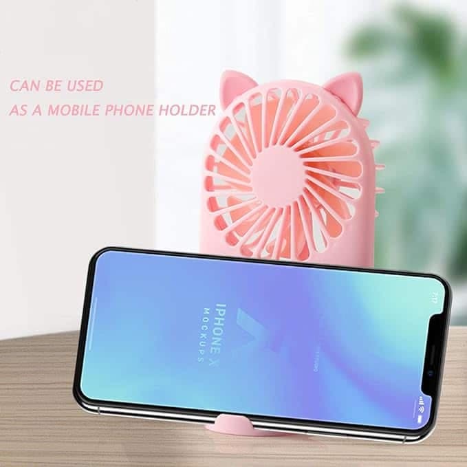 پنکه شارژی چراغ دار مدل گربه ( مینی فن ) 2حالته اصل Mini Fan — تصویر ۴