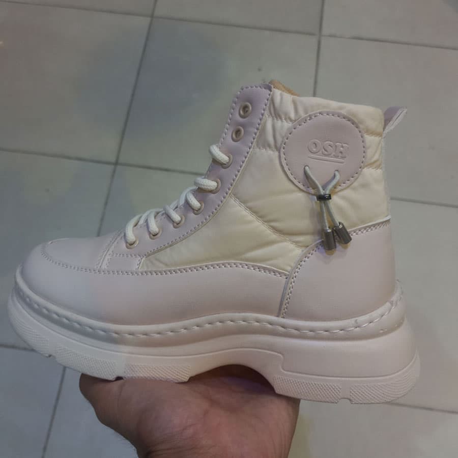 کفش نیم بوت کاپشنی دخترانه کرم کد h4565 — تصویر ۸