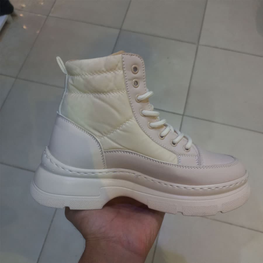 کفش نیم بوت کاپشنی دخترانه کرم کد h4565 — تصویر ۷