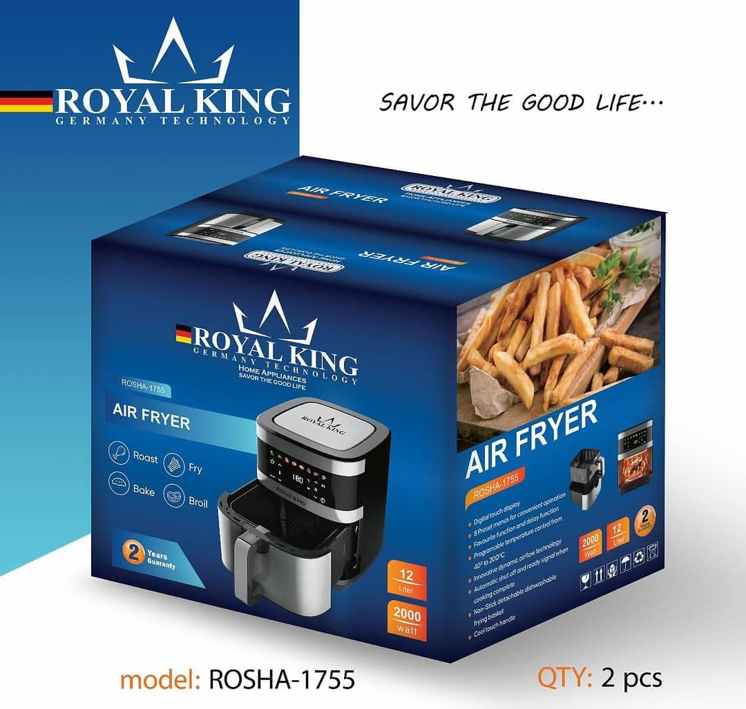سرخ کن دو المنت بدون روغن رویال کینگ 12 لیتری مدل ROSHA-1755