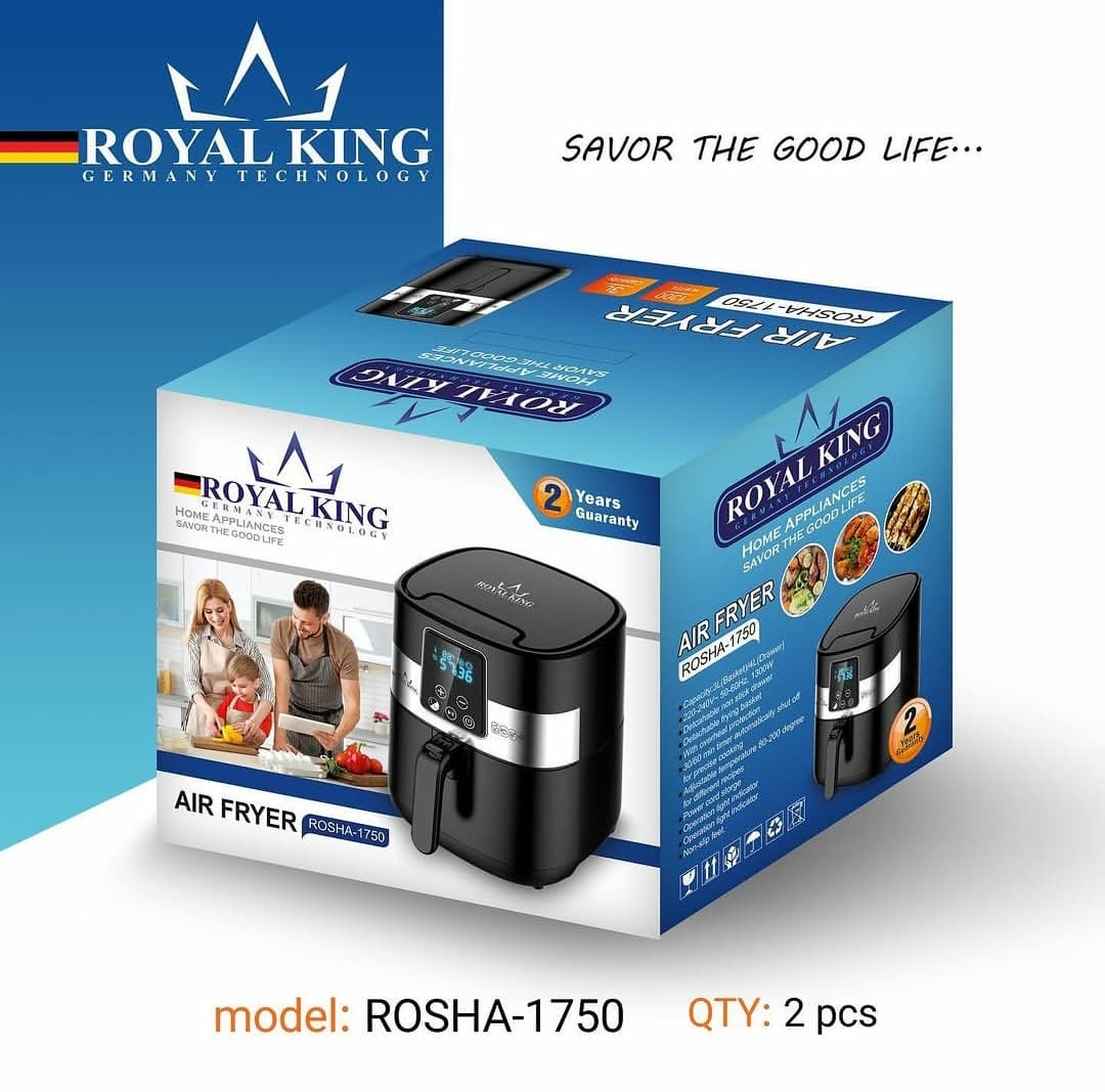 سرخ کن دو المنت بدون روغن رویال کینگ 4 لیتری مدل ROSHA-1750
