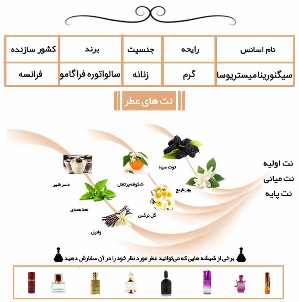 عطر خالص سالواتوره فراگامو سیگنورینا میستریوسا | Salvatore Ferragamo Signorina Misteriosa — تصویر ۵