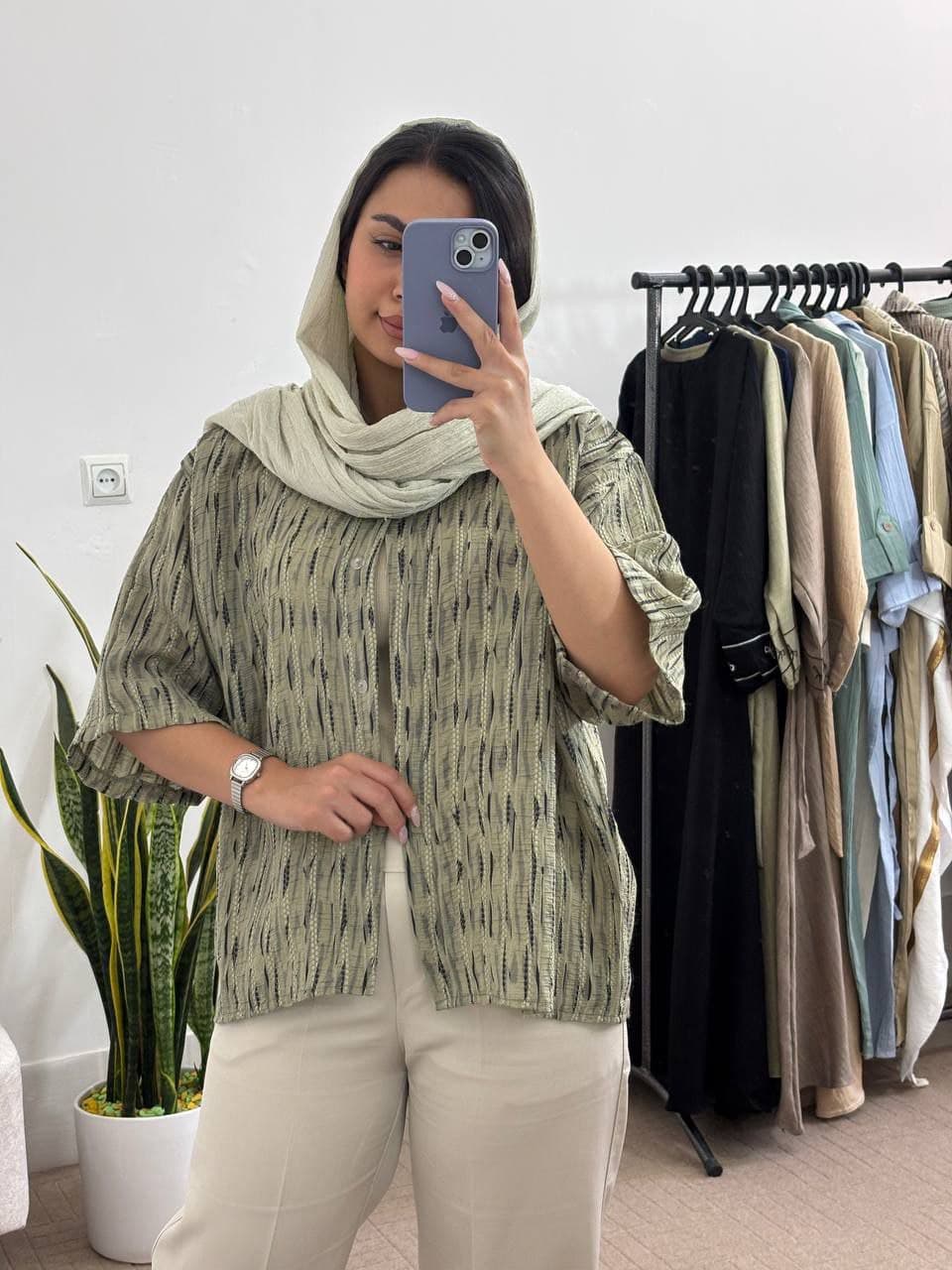 شومیز باکسی گازوییلی کد te92540 — تصویر ۶