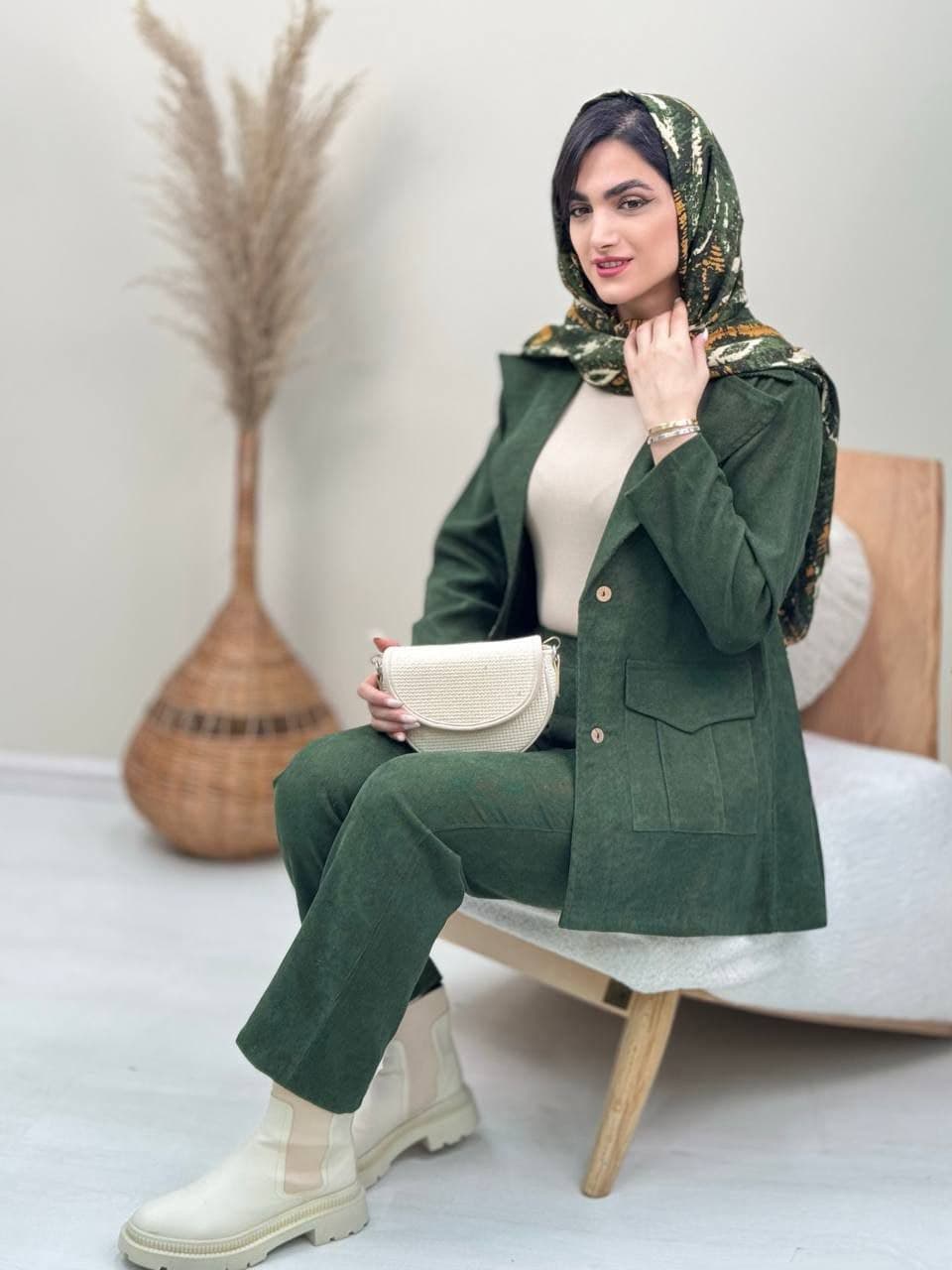کت شلوار زنانه مخمل کد te81413