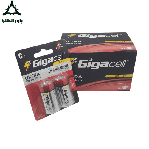 باتری 1.5 ولت سایز C گیگاسل Gigacell | بسته 6 کارتی | 12 عددی