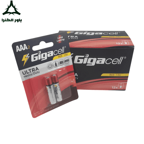 باتری نیم قلمی 1.5 ولت گیگاسل Gigacell | بسته 12 کارتی | 24 عددی