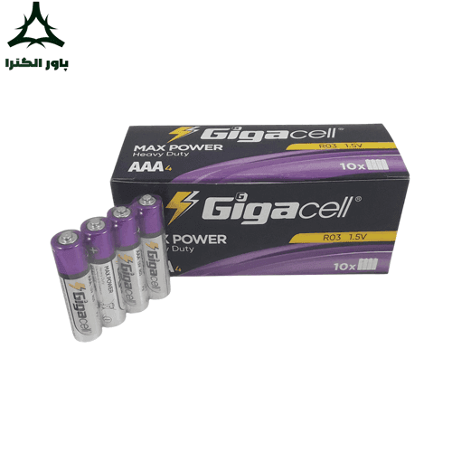 باتری نیم قلمی 1.5 ولت گیگاسل Gigacell | بسته شیرینگ 40 عددی