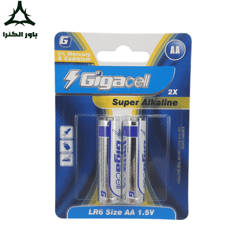 باتری 1.5 ولت قلمی سوپر آلکالاین گیگاسل Gigacell | کارت 2 عددی