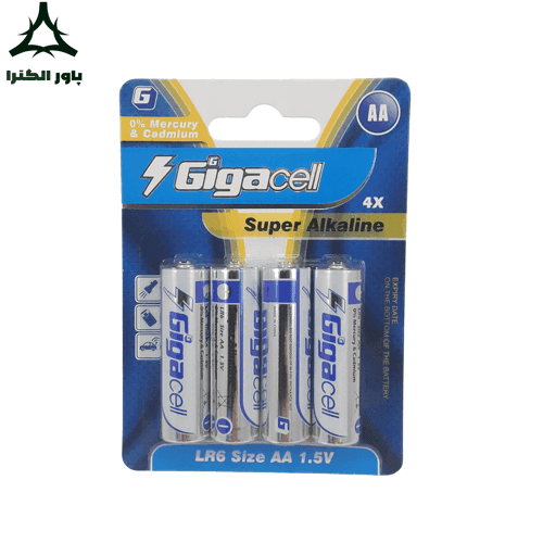 باتری قلمی 1.5 ولت آلکالاین گیگاسل Gigacell | کارت 4 عددی