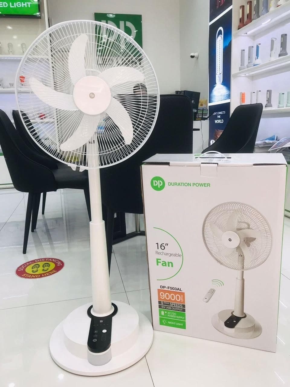 پنکه شارژی ایستاده دی پی مدل DP-F503AL سایز ۱۶ اینچ — تصویر ۷