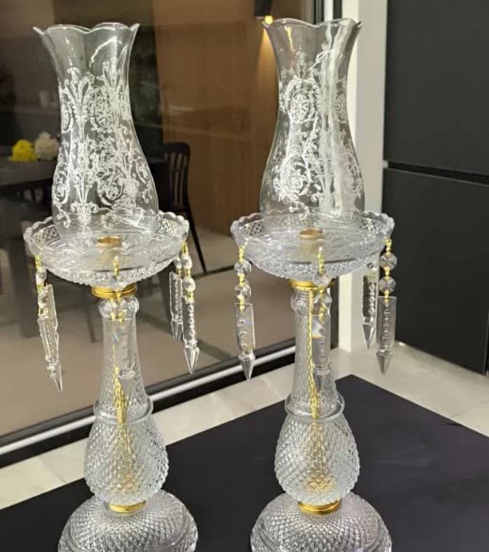 ست دو عددی جاشمعی باکارات برنجی