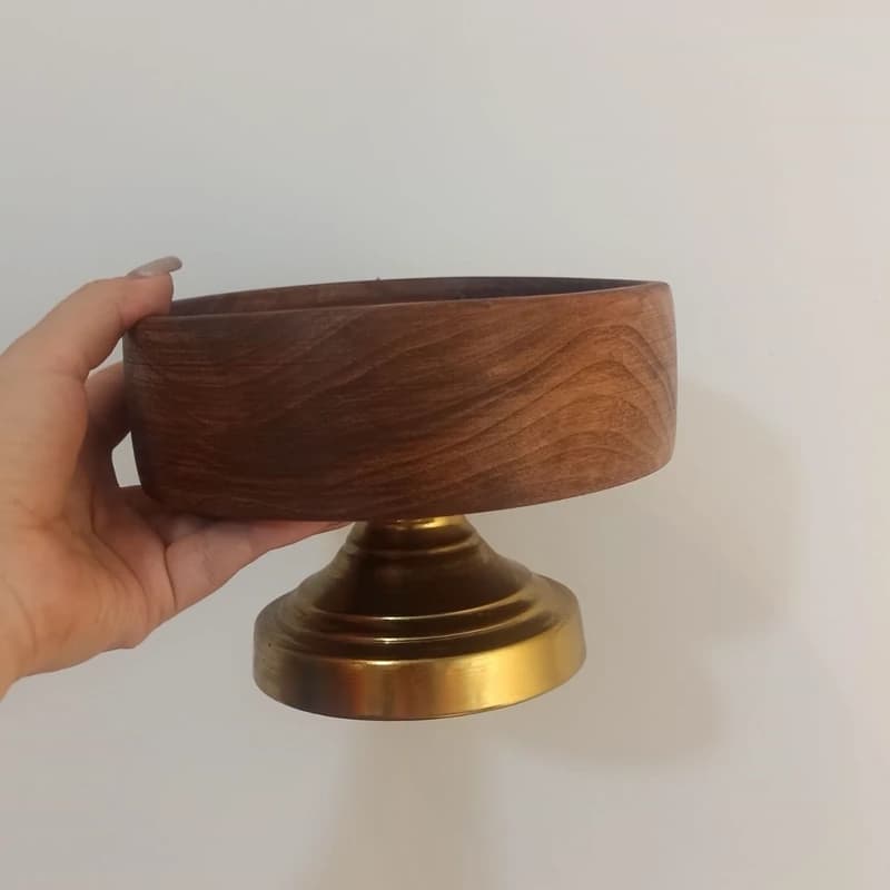 ست کاسه چوبی پایه دار 3 تکه — تصویر ۵