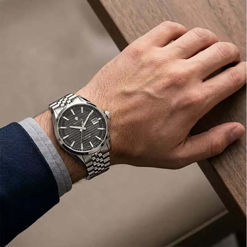 ساعت مچی واینر مردانه فلزی صفحه مشکی اتوماتیک WA.25401-F — تصویر ۳