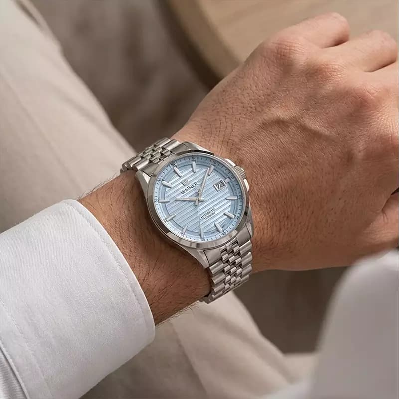 ساعت مچی واینر مردانه فلزی صفحه آبی اتوماتیک WA.25401-D — تصویر ۳