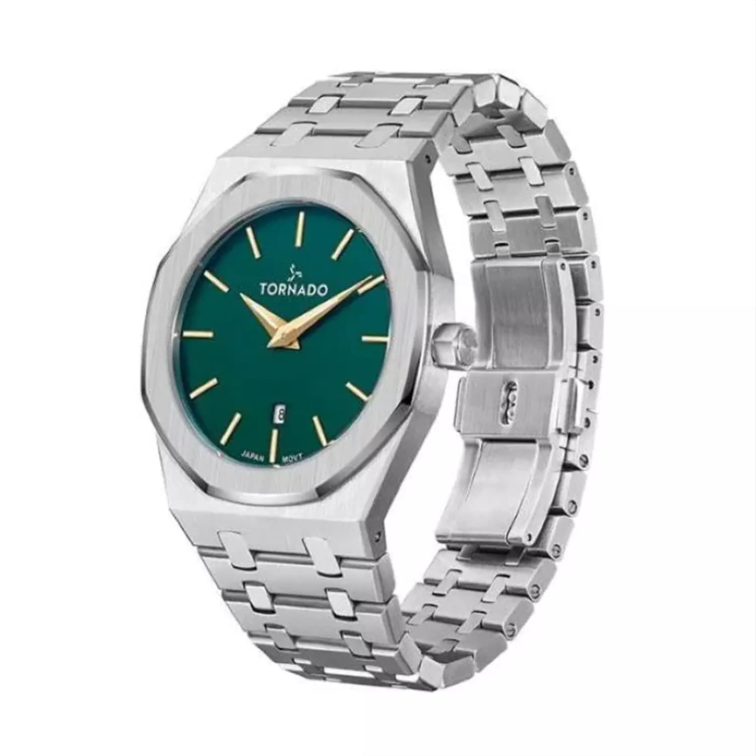 ساعت مچی مردانه تورنادو فلزی نقره ای صفحه سبز T9009-SBSHG — تصویر ۳