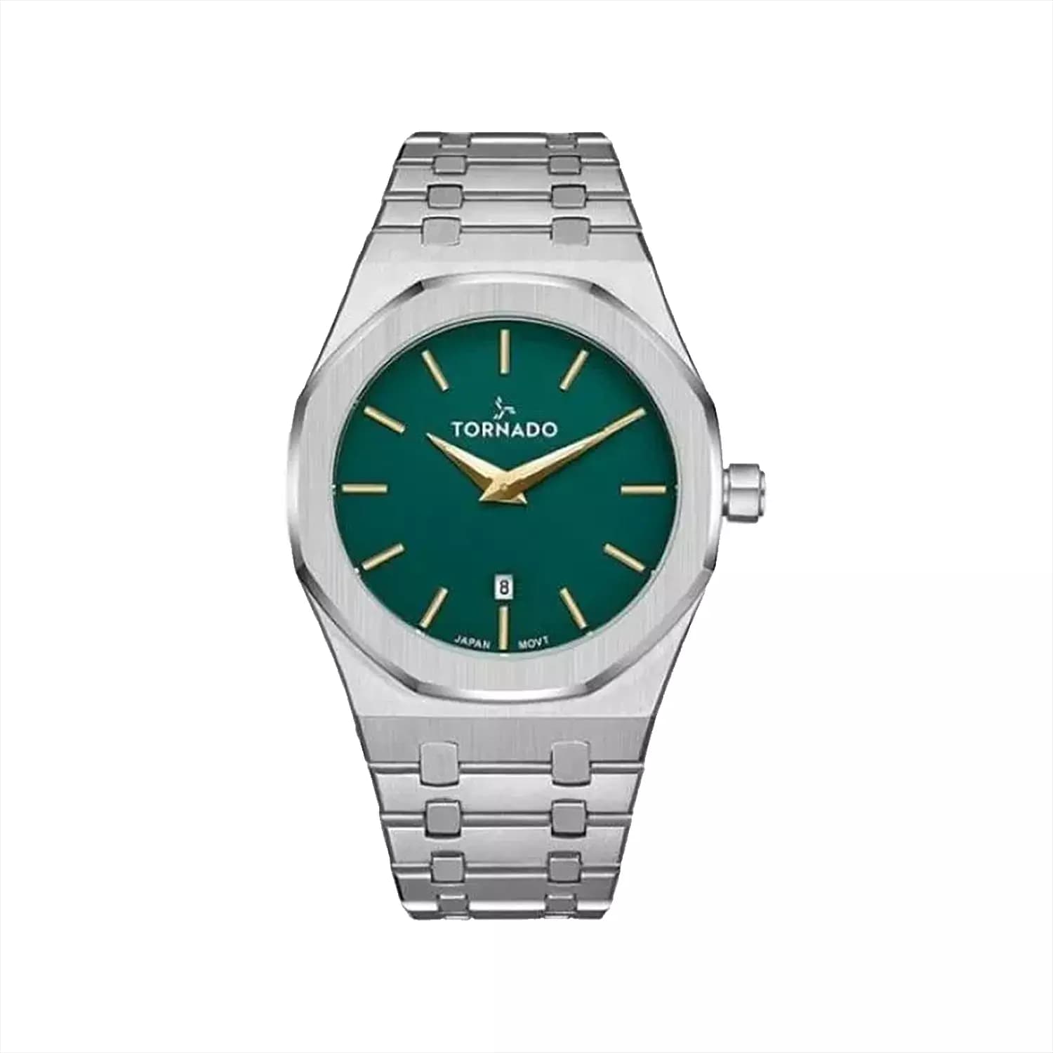 ساعت مچی مردانه تورنادو فلزی نقره ای صفحه سبز T9009-SBSHG