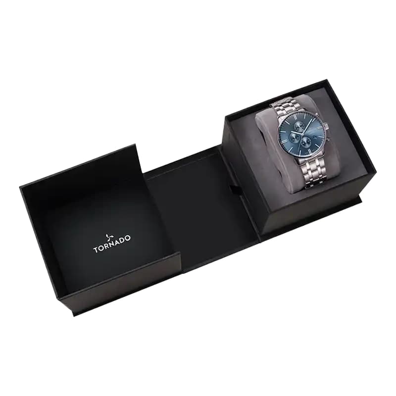 ساعت مچی مردانه تورنادو فلزی صفحه آبی کرنوگراف T6102-SBSL — تصویر ۵