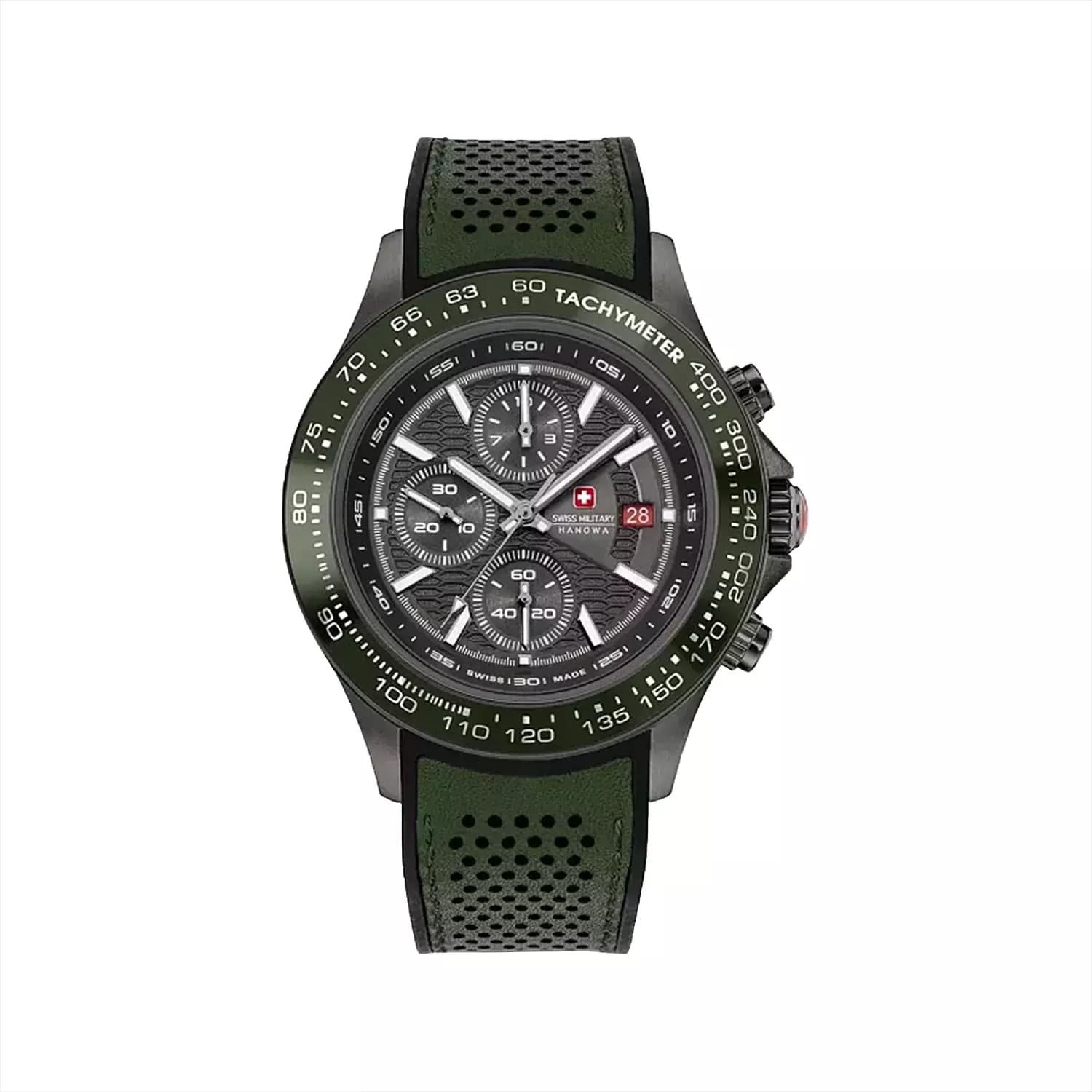 ساعت مچی مردانه سوییس میلیتاری بند چرم سبز SMWG00003441 — تصویر ۲