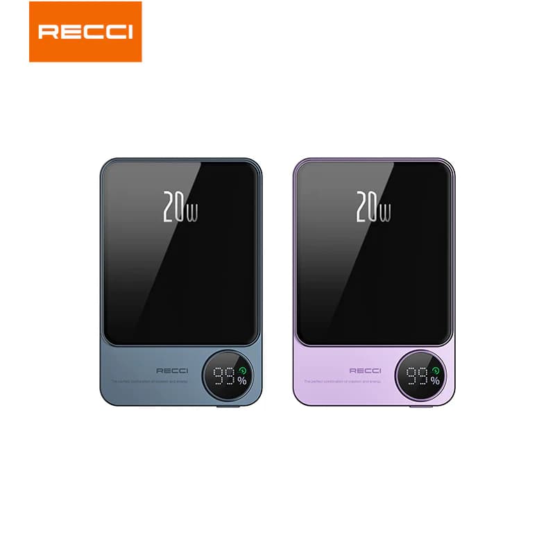 پاوربانک مگنتی رچی مدل Recci RPB-W15 Matrix Power Bank با ظرفیت 5000mAh — تصویر ۴