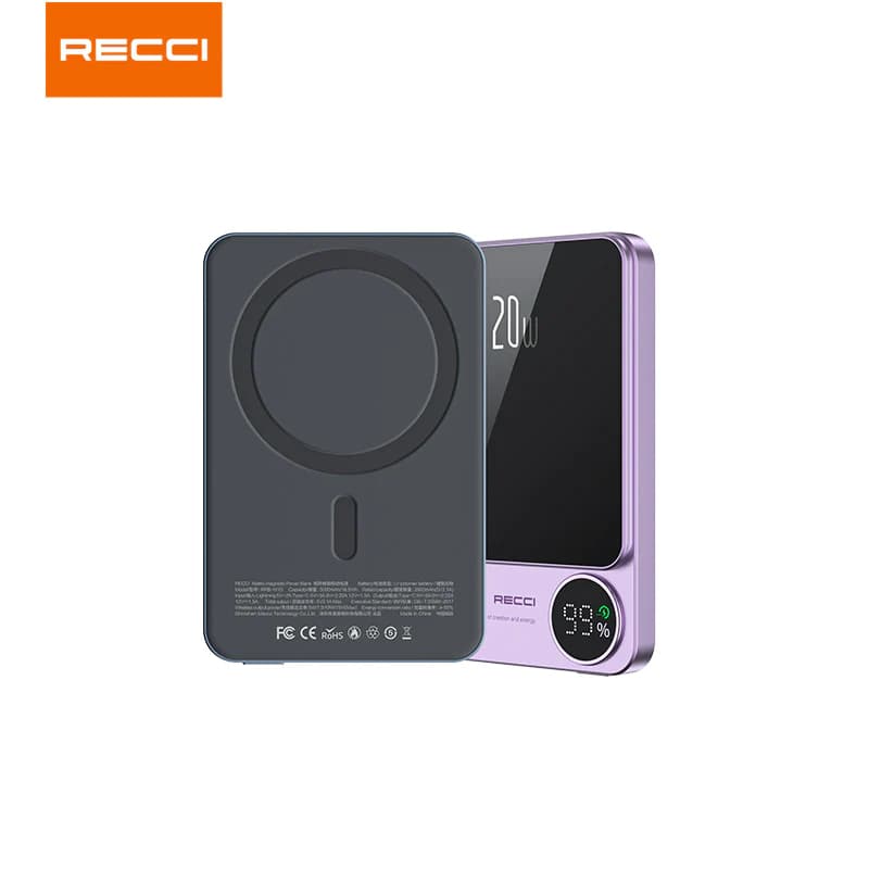 پاوربانک مگنتی رچی مدل Recci RPB-W15 Matrix Power Bank با ظرفیت 5000mAh — تصویر ۵