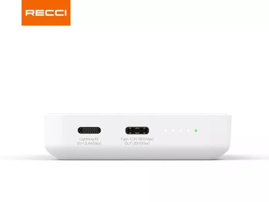 پاوربانک مگنتی رچی مدل Recci Wireless Magnet Power Bank RPB-W09 با ظرفیت 10000mAh و توان 15 وات — تصویر ۹