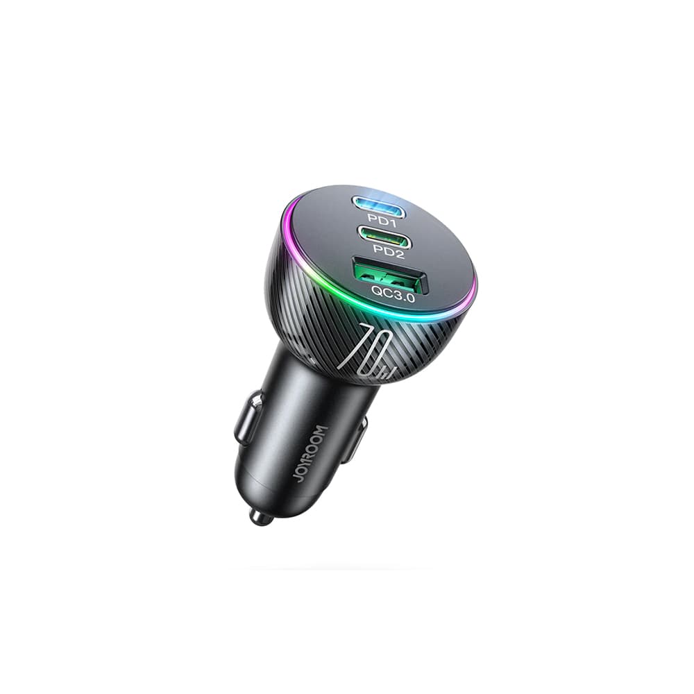شارژر فندکی یو اس بی و تایپ سی فست شارژ 70 وات جویروم Joyroom JR-CL26 70W 3-Port (2PD+1USB) Car Charger