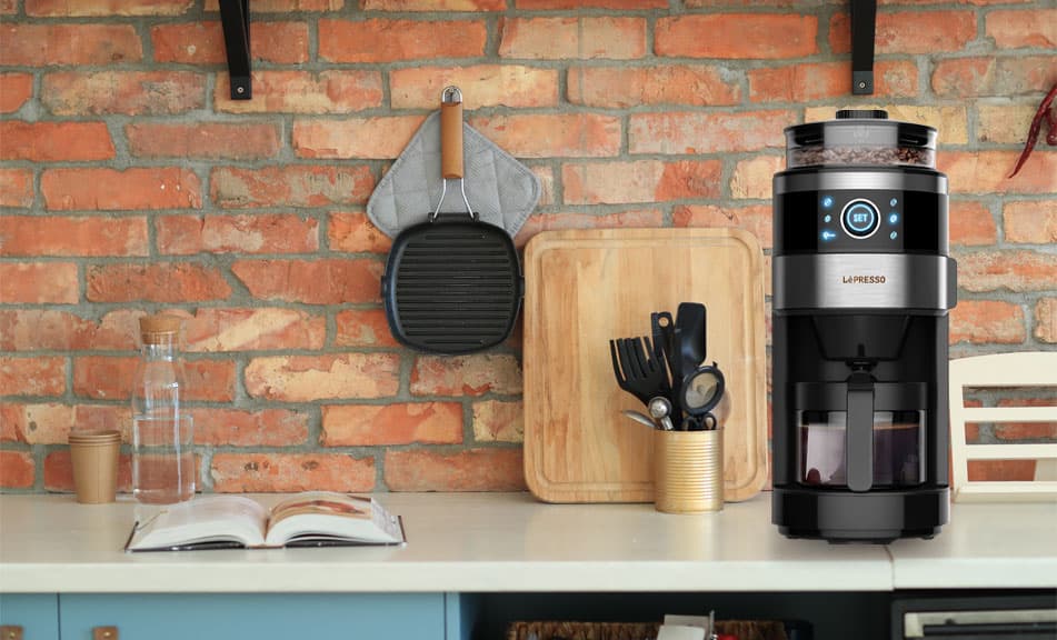 قهوه ساز و آسیاب قهوه لپرسو مدل LePresso Bean Grinder Coffee Brewing Machine 6 Cups Glass Carafe LP6DCMBK — تصویر ۹