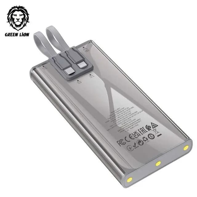 پاور بانک شفاف2 کابل گرین لاین مدل GREEN LION GNTR2PB10K POWER 10000MAH TRASPARENT 2 — تصویر ۷