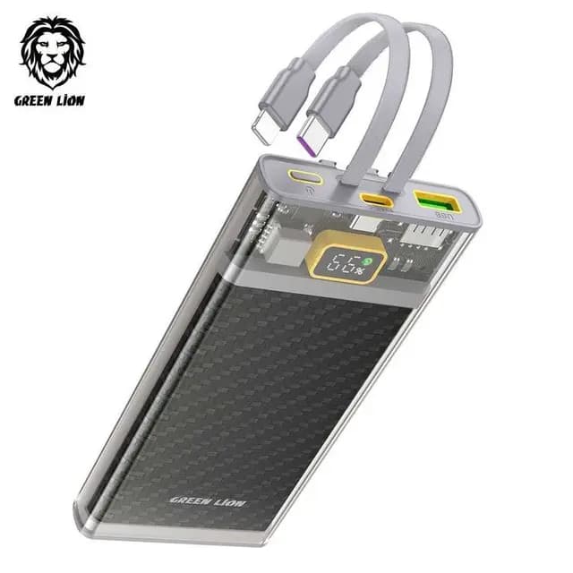 پاور بانک شفاف2 کابل گرین لاین مدل GREEN LION GNTR2PB10K POWER 10000MAH TRASPARENT 2 — تصویر ۶