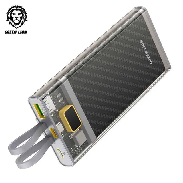 پاور بانک شفاف2 کابل گرین لاین مدل GREEN LION GNTR2PB10K POWER 10000MAH TRASPARENT 2 — تصویر ۴