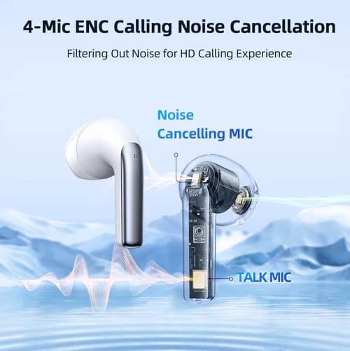 هدفون بی سیم جوی روم مدل JR-PB1 True Wireless Dual-Mic ENC Earphones — تصویر ۴