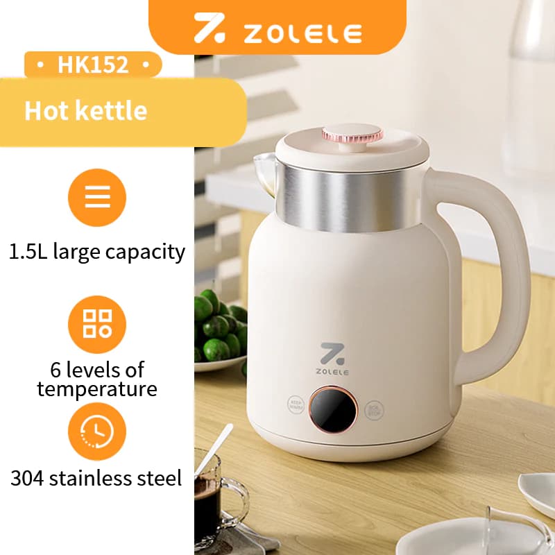 کتری برقی شیائومی مدل ZOLELE Smart Electric Kettle HK152 ظرفیت 1.5 لیتر — تصویر ۵