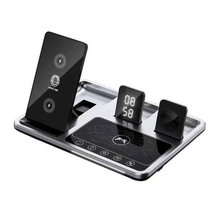 پایه شارژر وایرلس 4 کاره گرین لاین مدل Green Lion 4 in 1 Wireless Charging Station GN4IN1WCSGY با توان 15W — تصویر ۶