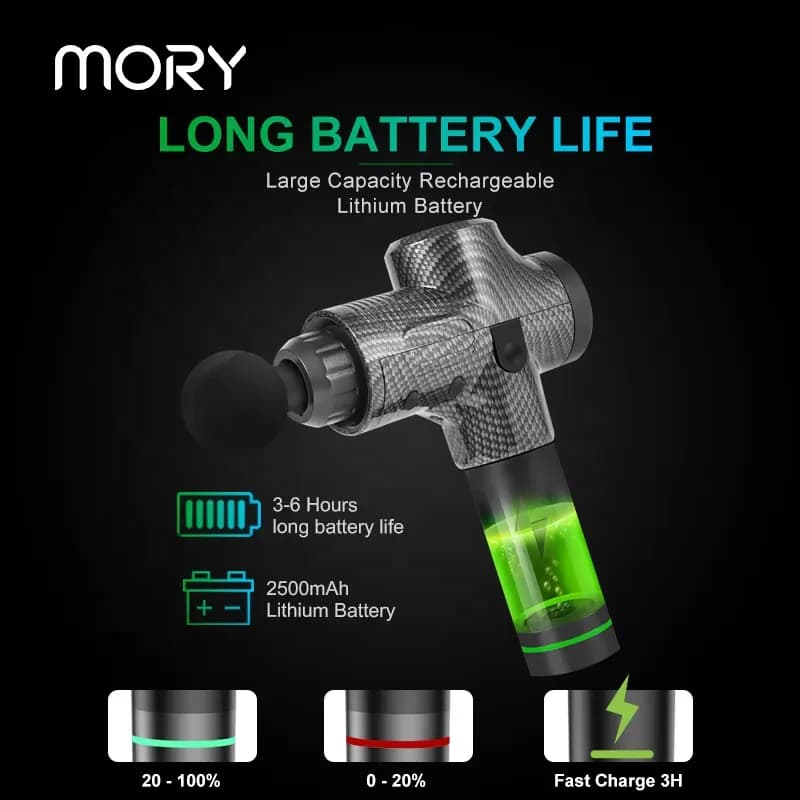 ماساژور تفنگی حرفه ای موری مدل MORY 7017 — تصویر ۳