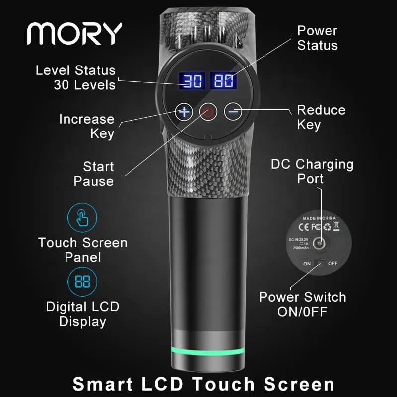 ماساژور تفنگی حرفه ای موری مدل MORY 7017 — تصویر ۶
