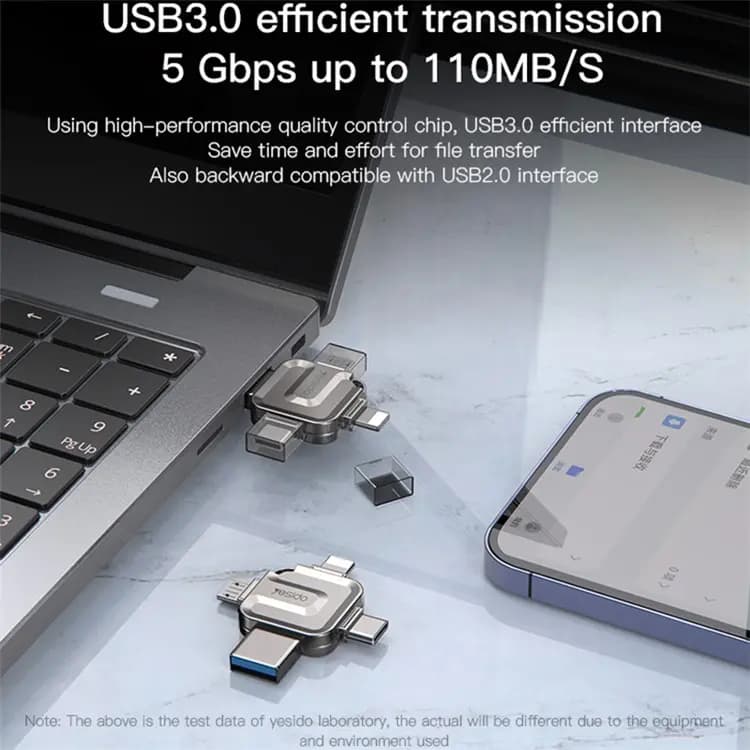 فلش مموری 4 پورت 64 گیگ یسیدو مدل YESIDO FL15 64GB — تصویر ۹